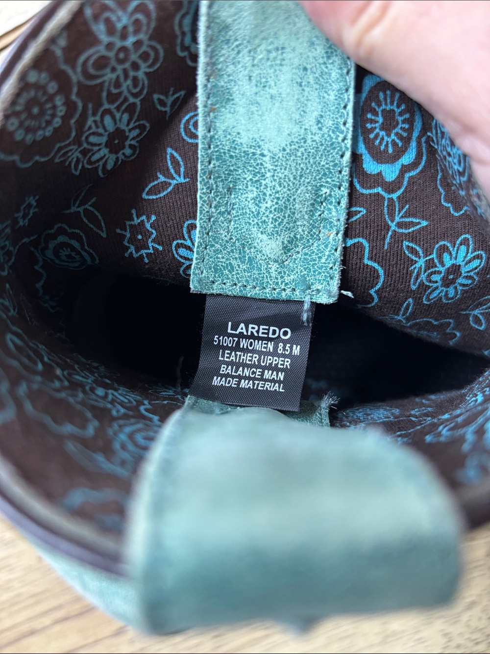 Women's Laredo Kyra Turquoise Round Toe Ankle Boots Size 8.5 - Picture 7 of 9